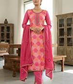 Pink color smart and beautiful partywear salwar kameez