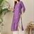 Purple women ethnic motifs embroidered sequinned kurta