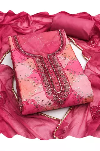 Pink color smart and beautiful partywear salwar kameez