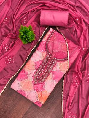 Pink color smart and beautiful partywear salwar kameez 4
