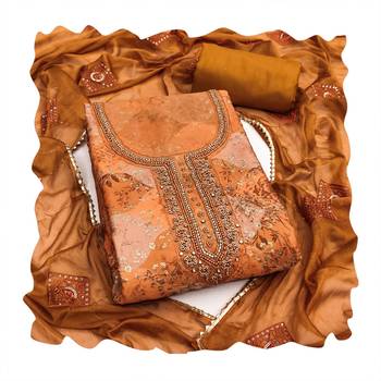 Rust color smart and beautiful partywear salwar kameez 2