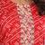 Red women leheriya printed mirror work kurta