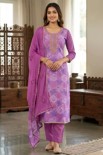Purple color smart and beautiful partywear salwar kameez