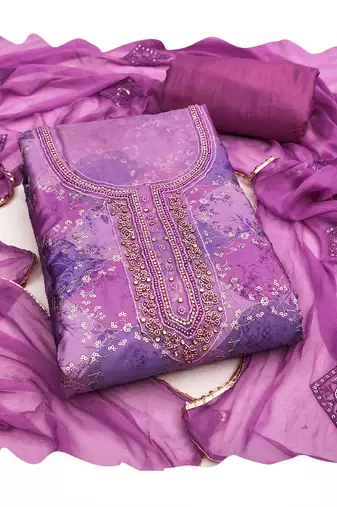 Purple color smart and beautiful partywear salwar kameez