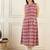 Red geometric printed  a-line kurta