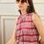 Red geometric printed  a-line kurta