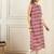 Red geometric printed  a-line kurta
