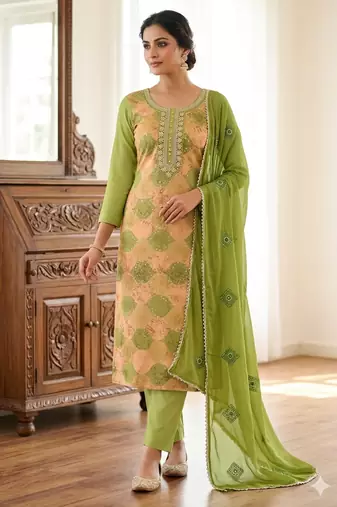 Green color smart and beautiful partywear salwar kameez