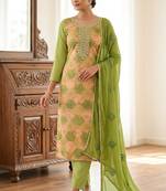 Green color smart and beautiful partywear salwar kameez