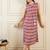 Red geometric printed  a-line kurta