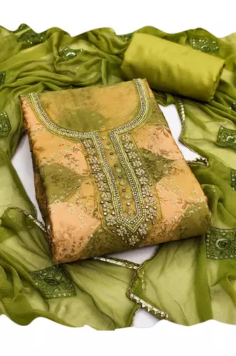 Green color smart and beautiful partywear salwar kameez