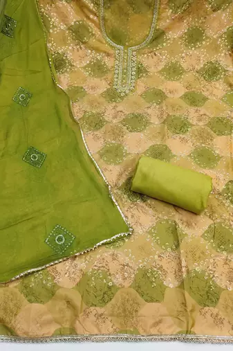 Green color smart and beautiful partywear salwar kameez