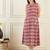 Red geometric printed round neck a-line kurta