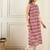 Red geometric printed round neck a-line kurta