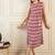 Red geometric printed round neck a-line kurta