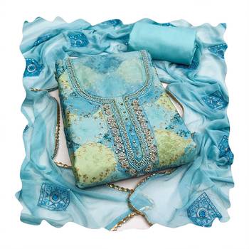Sea green color smart and beautiful partywear salwar kameez 2