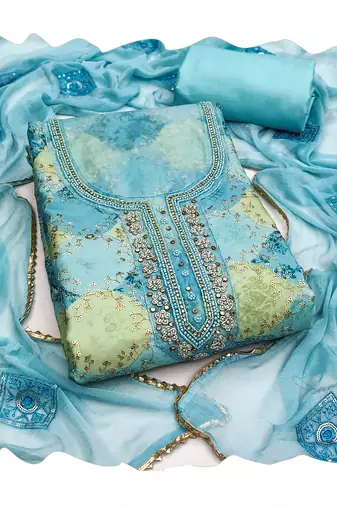 Sea green color smart and beautiful partywear salwar kameez