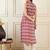 Red geometric printed round neck a-line kurta