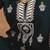 Teal ethnic motifs embroidered notch neck thread work straight kurta
