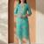 Sea green women leheriya printed sequinned georgette kurta