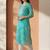 Sea green women leheriya printed sequinned georgette kurta