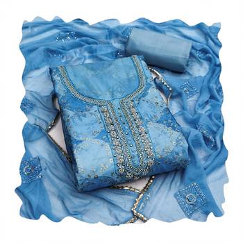 Sky blue color smart and beautiful partywear salwar kameez 2