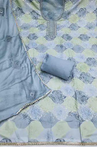 Grey color smart and beautiful partywear salwar kameez