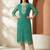 Sea green women leheriya printed sequinned georgette kurta