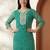 Sea green women leheriya printed sequinned georgette kurta