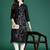 Black floral embroidered thread work floral kurta