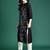 Black floral embroidered thread work floral kurta