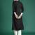 Black floral embroidered thread work floral kurta