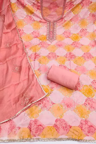 Peach color smart and beautiful partywear salwar kameez