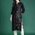 Black floral embroidered thread work floral kurta