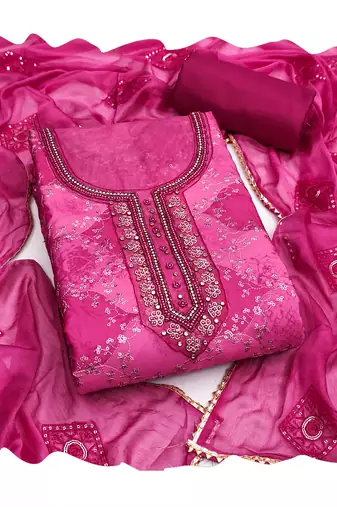 Magenta color smart and beautiful partywear salwar kameez