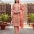 Peach color smart mul cotton fabric designer printed suit for girls