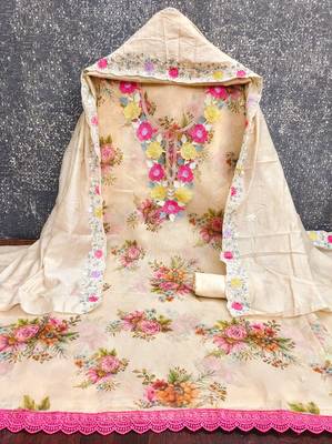 Cream color smart beautiful ethnic salwar kameez for ceremonial looks 3