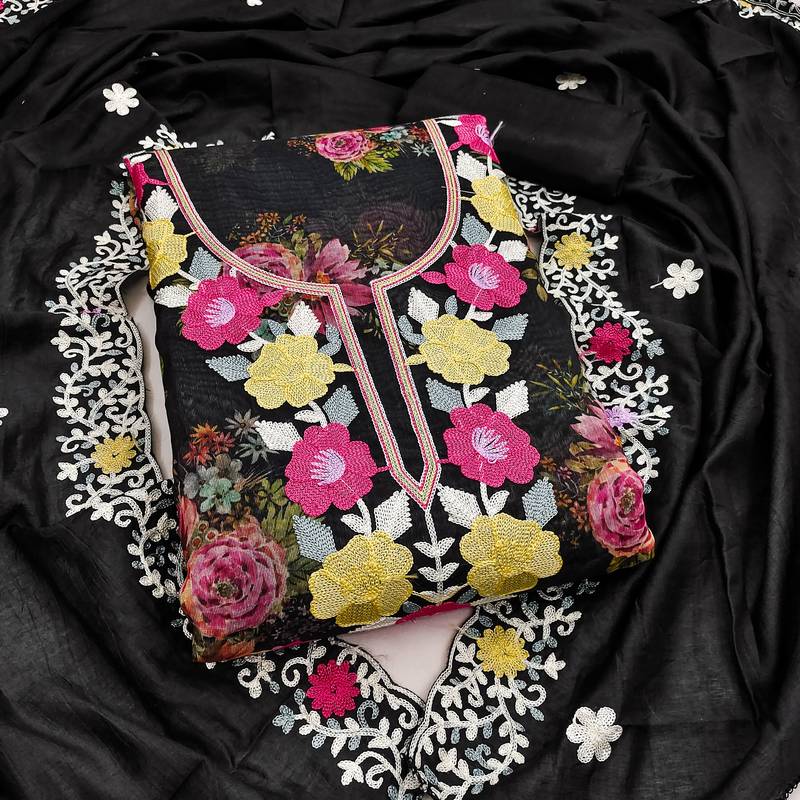 Black color smart beautiful ethnic salwar kameez for ceremonial looks