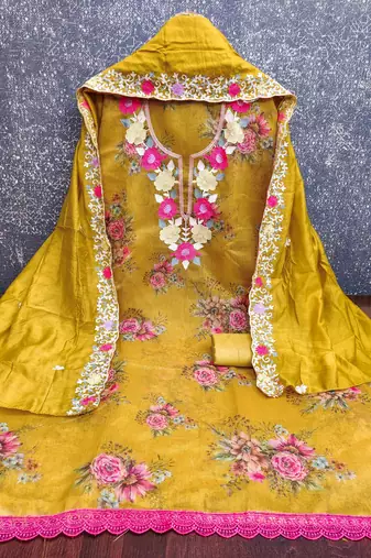 Mustard color smart beautiful ethnic salwar kameez for ceremonial looks