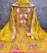 Mustard color smart beautiful ethnic salwar kameez for ceremonial looks