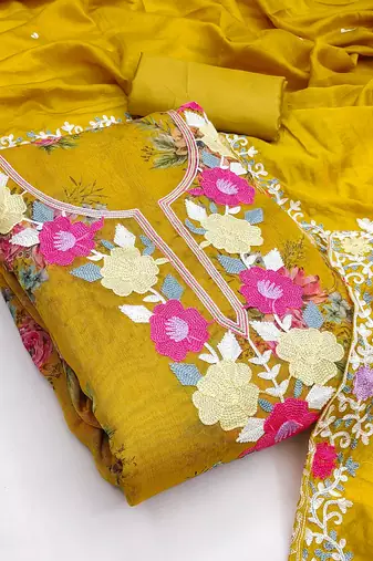 Mustard color smart beautiful ethnic salwar kameez for ceremonial looks