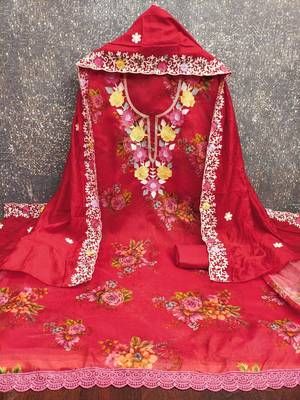 Red color smart beautiful ethnic salwar kameez for ceremonial looks 2