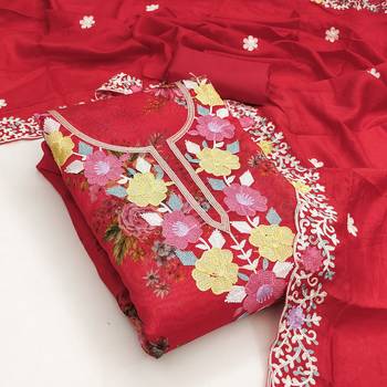 Red color smart beautiful ethnic salwar kameez for ceremonial looks 3