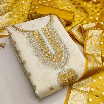 Off white color smart and sophisticated rich party looks simmer jacquard suit 1