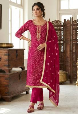 Pink color smart and designer jam cotton salwar kameez 1