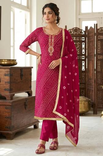 Pink color smart and designer jam cotton salwar kameez