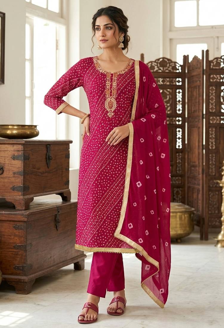 Pink color smart and designer jam cotton salwar kameez