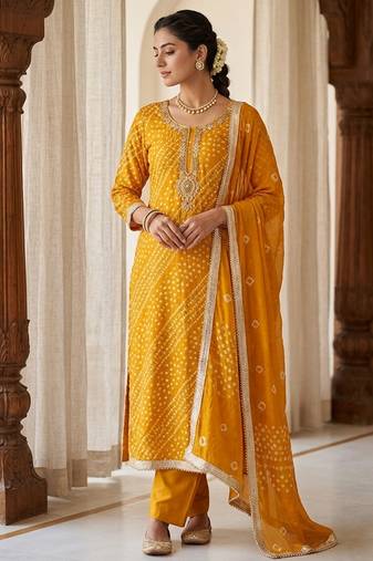 Yellow color smart and designer jam cotton salwar kameez