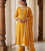 Yellow color smart and designer jam cotton salwar kameez