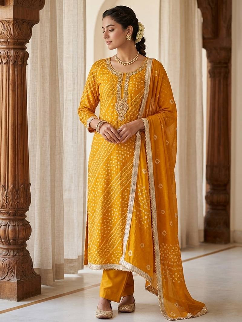 Yellow color smart and designer jam cotton salwar kameez
